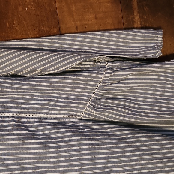 J. Jill Blue Striped Button-Up Peasant Top - Picture 9 of 9
